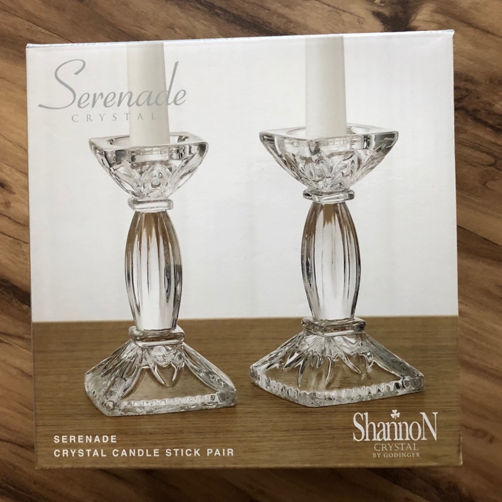 Serenade candlesticks, Crystal by Godinger.